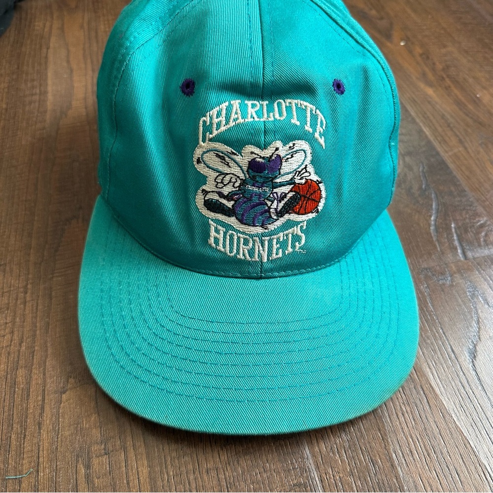 Vintage Teal Charlotte Hornets Baseball Cap